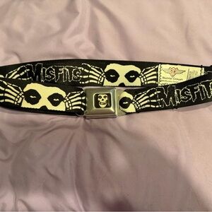 Buckle-Down Misfits Black & White Skull Seatbelt Belt- SOLD OUT